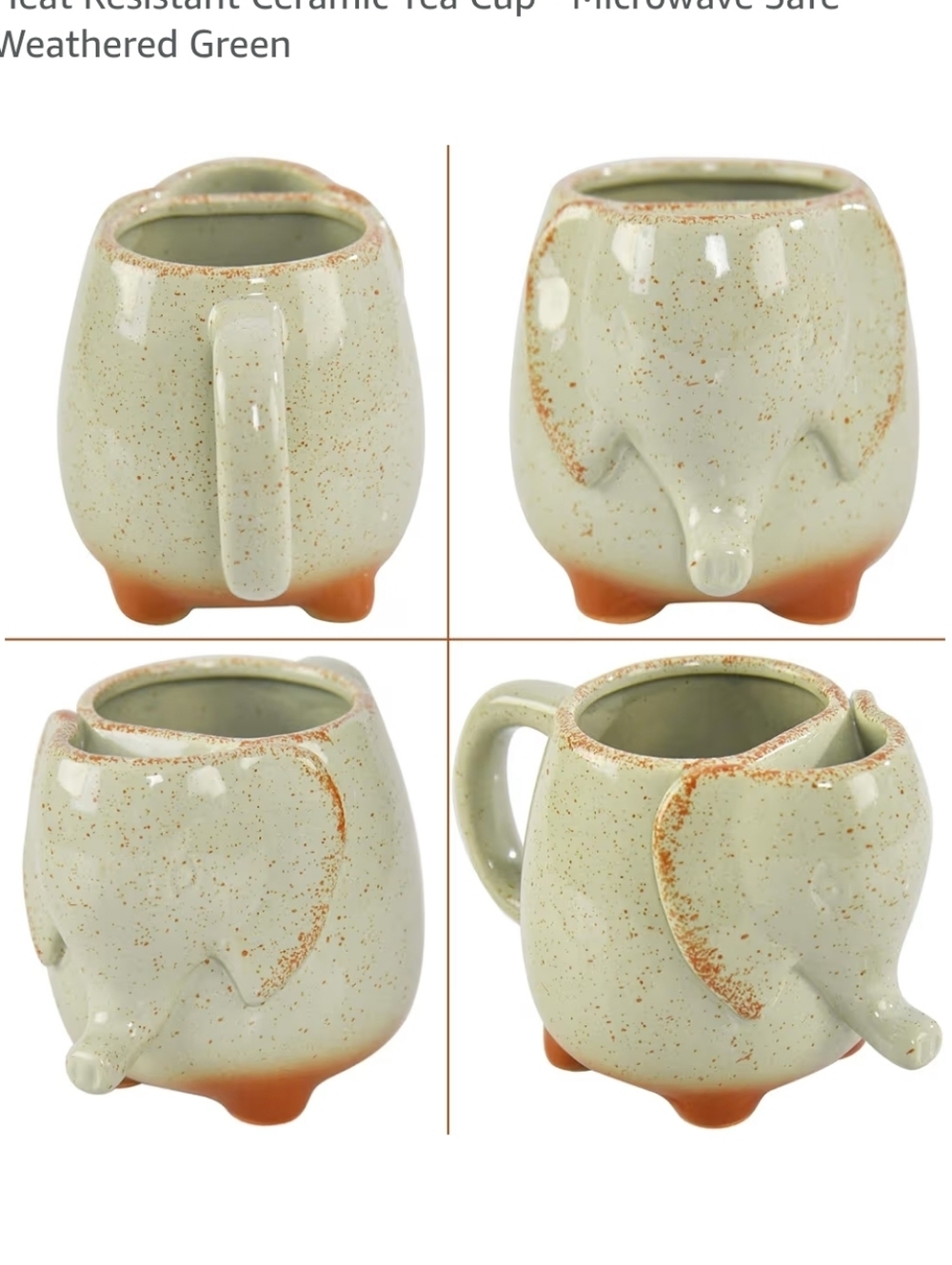 Elephant-Shaped Ceramic Mug - With Built-in Tea Bag Holder